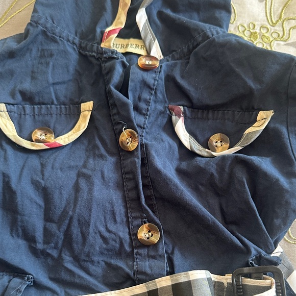 Burberry Dark Blue Dress with signature design - Girls XL - Picture 3 of 4